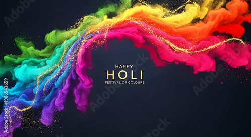 Happy Holi Festival of Colours – Luxury Abstract Gold Accent Design