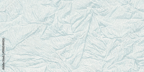 Blue icy textured seamless background combining fabric and crumpled paper with winter frost crystal snow pattern