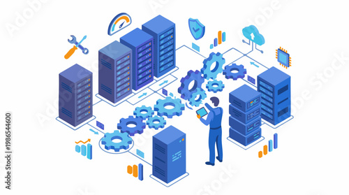 The development and maintenance of servers and database systems are crucial for efficient data management and security.