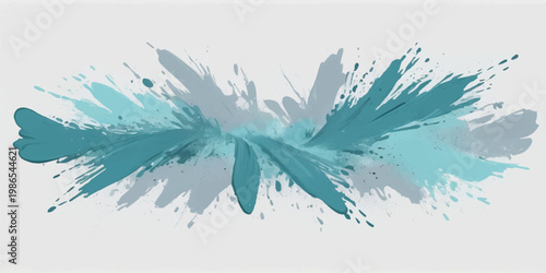 Abstract blue winter background with snowflakes and nature floral vector illustration with tree leaf ice feather and decorative pattern elements