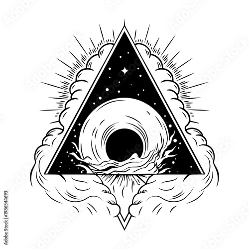 Sketchy style illustration of black hole