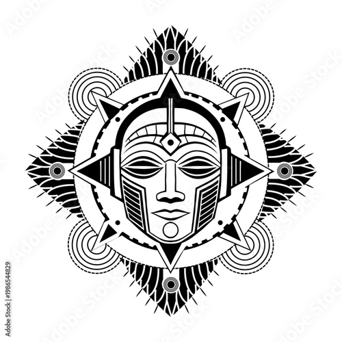 Sketchy style illustration of translator robot