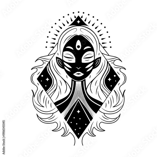 Filled style illustration showing invader