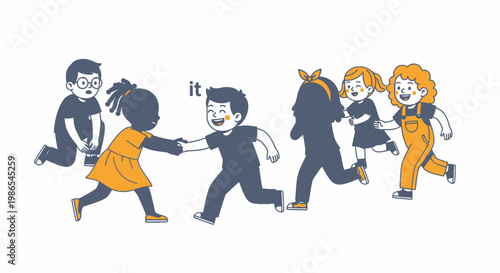 People running in a line formation.