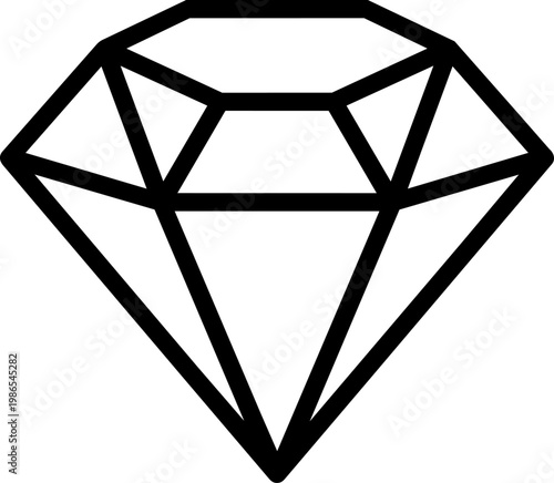 Shining Diamond Gem Bright Faceted Crystal.