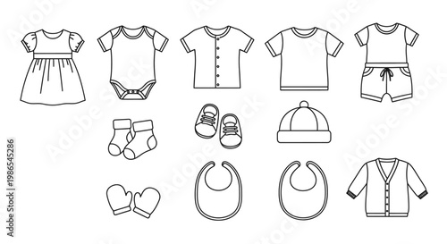 Baby clothes and accessories illustration 2.