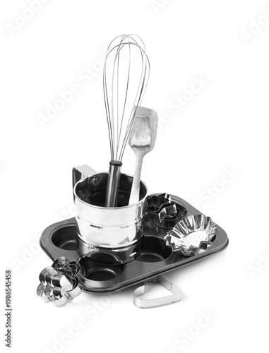 Baking utensils isolated on...