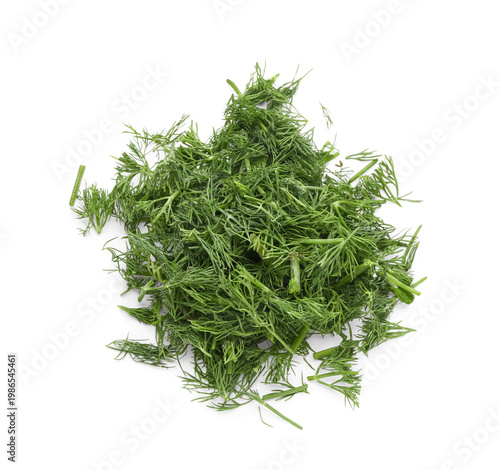 Heap of fresh dill on white...