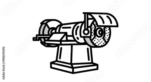 Bench grinder machine tool equipment.