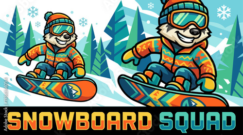 Two snowboarders riding down snowy mountain slopes.