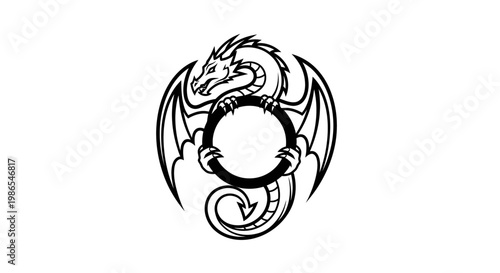 Dragon Mythical Creature Design Element.