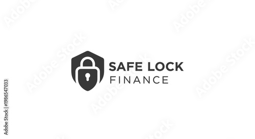 A minimalist black and white logo for Safe Lock Finance, featuring a shield icon with a padlock symbol and the company name.