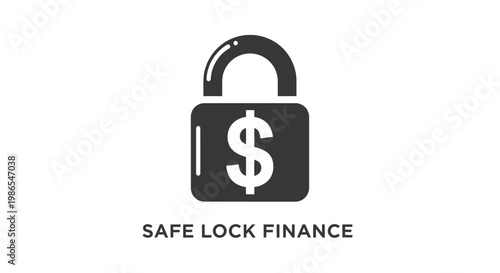 A dark grey padlock with a prominent white dollar sign, symbolizing secure financial transactions and safe lock finance.