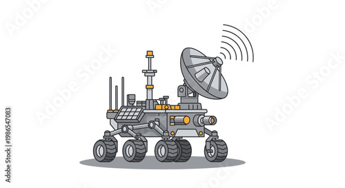 Robot Mars Rover Space Exploration Vehicle.