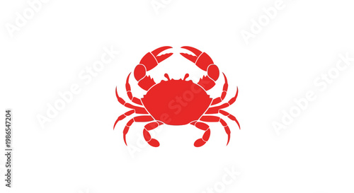 Red Crab Icon: A vibrant, scarlet crab icon stands out against a backdrop. showcasing the simplicity and effectiveness of this graphic design.