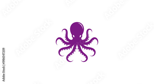 Elegant Marine Marvel: A stylized purple octopus, its tentacles gracefully arranged, a testament to the ocean's unique inhabitants and the beauty of underwater life.