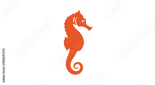 Oceanic Grace: A vibrant seahorse silhouette elegantly poised, radiating a sense of serenity. A symbol of aquatic wonder and oceanic tranquility.