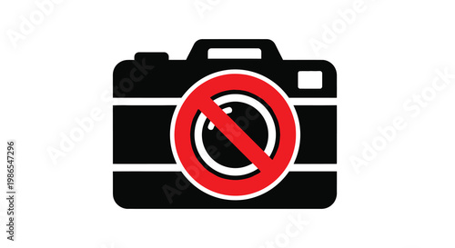 No photography allowed a black camera with a red prohibition symbol