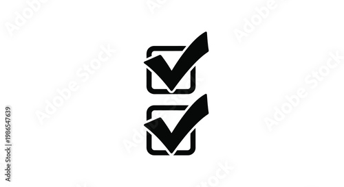 Two black checkmark icons within square boxes on a white background