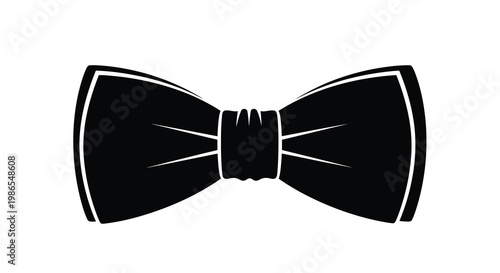 A simple black and white illustration of a classic bow tie design