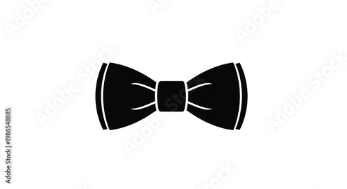 A simple black bow tie illustration on a white background