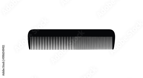 A black hair comb isolated on a plain white background