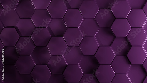 3D background with Dark Purple hexagon pattern. 3d hexagon pattern with different depths. pattern 3d shape background