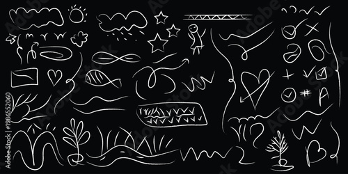 vector set of restaurant menu elements brush