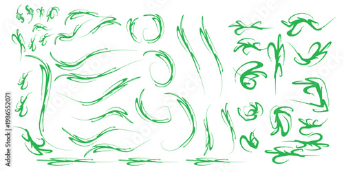 hand drawn green grass design