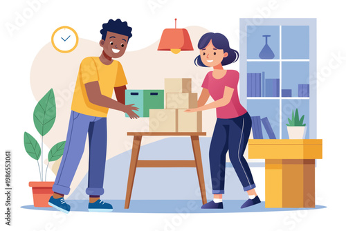 young couple at home