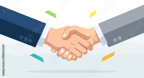 Deal Sealed: Handshake symbolizes partnership, collaboration, and agreement. The image features a firm handshake, a symbol of agreement and collaboration, set against a dynamic backdrop
