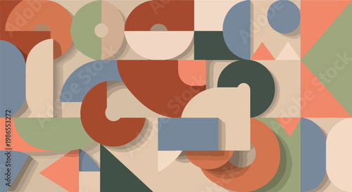 A colorful abstract composition with geometric shapes (1)