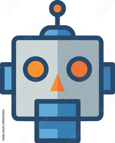 Robot Head Illustration Technology Theme.