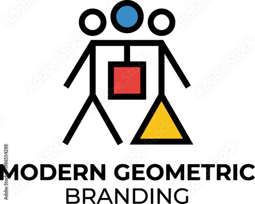 Modern Geometric Branding Concept Logo Illustration.