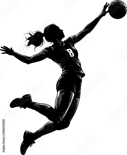 Volleyball Player Silhouette