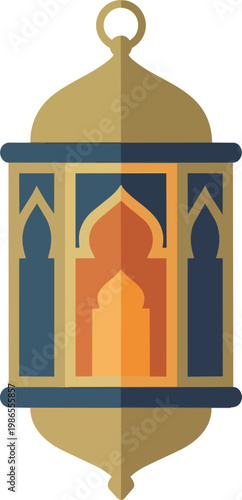 Decorative lantern with geometric panels.