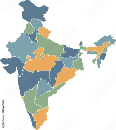 Colorful Africa Continent Map with Regions.