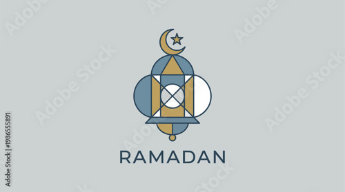 ramadan lantern with crescent moon design.