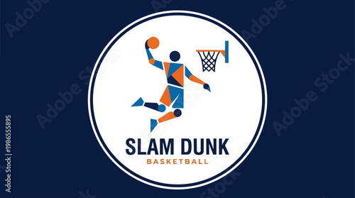 Slam Dunk Basketball Logo Emblem.