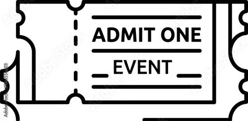 Admit One Event Ticket Close Up.