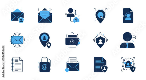 Collection of various digital icons.