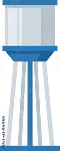 Water Cooler Dispenser With Blue Accents.