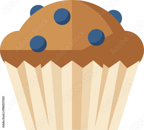 Delicious Blueberry Cupcake Close Up.