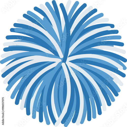 Blue Firework Burst Radiant Circular Display.