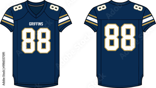 Blue Football Jersey Number Eighty Eight.