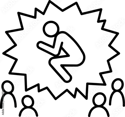 Public Speaker On Stage With Audience Illustration.