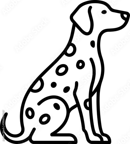 Dalmatian Dog Illustration with Spots.