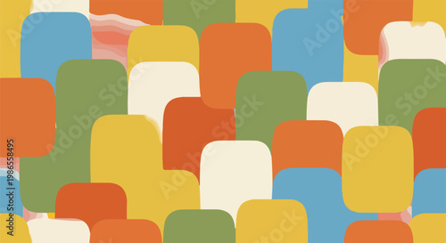 A colorful abstract pattern of rounded squares