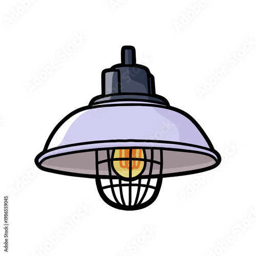 simple white pendant lamp vector