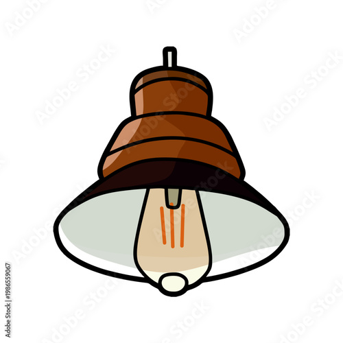simple brown pendant lamp vector image